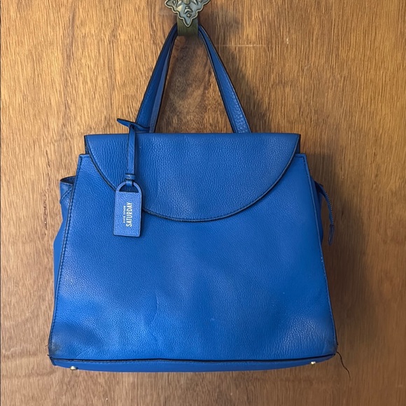 Kate Spade Saturday Handbags - Kate Spade Cobalt Blue Leather Satchel with Curved Flap